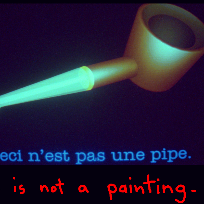 "Ceci N'est Pas Une Pipe" Original digital art by Beau Tardy created with a French Ministry of Culture Art Grant. Created in 1986 on a Cubicomp Picturemaker early 3d digital art. ©Beau Tardy